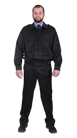 Костюм ОХРАНА с БР (черный/т.синий)