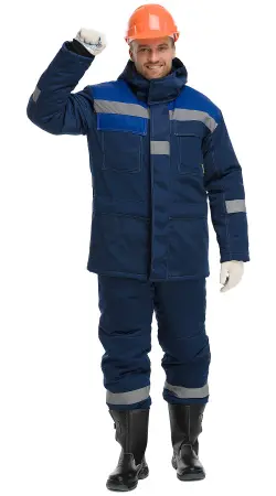 Костюм RONTA KS242 зимний с ПК (т.синий/васильковый)