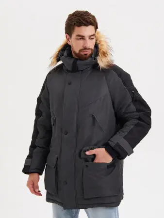 Куртка ПРЕМЬЕР зимняя (серый/черный)