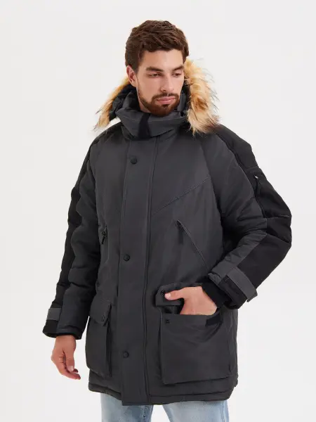 Куртка ПРЕМЬЕР зимняя (серый/черный)