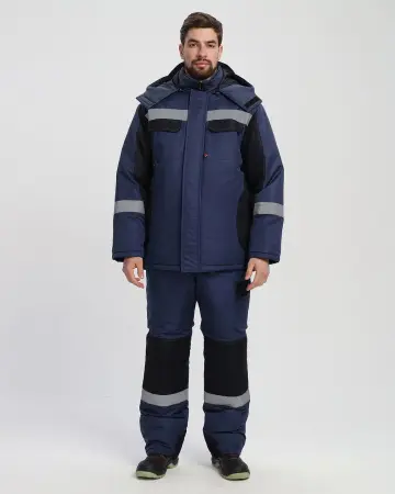 Костюм ВЕКТРОН-2 СОП зимний с ПК (т.синий/черный)