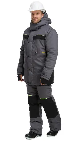 Костюм RONTA KS920 зимний с БР (т.серый/черный/лаймовый)