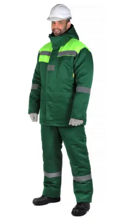 Куртка RONTA KR241 зимняя (т.зеленый/лаймовый)