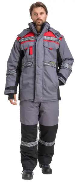 Куртка RONTA KR581 зимняя с СОП (т.серый/красный/черный) Куртка RONTA KR581 зимняя с СОП (т.серый/красный/черный)
