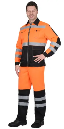 Костюм СИРИУС-МАГИСТРАЛЬ-ЛЮКС с БР (оранжевый/черный)