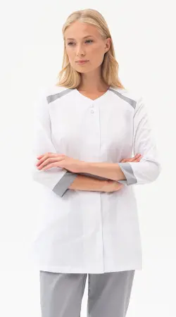 Костюм МИРАЖ женский (белый/серый) женские медицинские