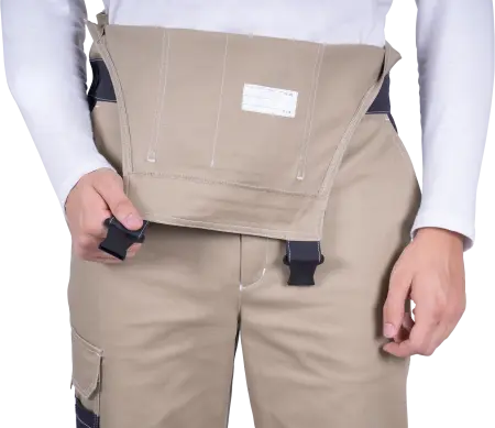 Полукомбинезон ТУРБО SAFETY (бежевый/т.серый)