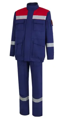 Костюм ЭНЕРГИЯ АРАМИД АЛ-5 40,1 кал/кв.см с БР (т.синий/красный)