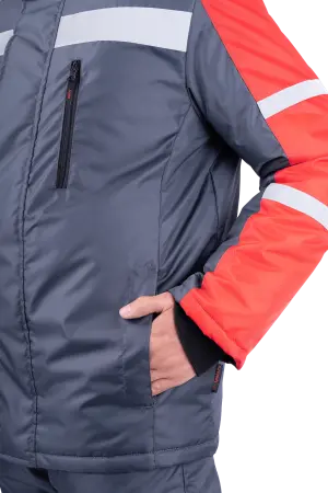 Куртка РОУД зимняя (т.серый/красный)