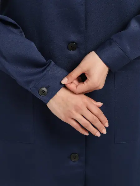 Халат ЛИГОР женский (т.синий/васильковый)