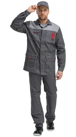 Куртка RONTA KR3090 (т.серый/св.серый/красный)