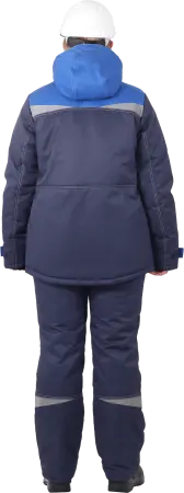Костюм КМ-10 ЛЮКС жен. зимний c БР (василек/т.синий)
