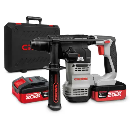 Аккумуляторный перфоратор BL CROWN CT28001HX-4 BMC 20В B3+ SDS-Plus 2х4.0Ач 0-1400об/мин