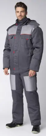 Костюм ФАВОРИТ-2 зимний с ПК (т.серый/св.серый)