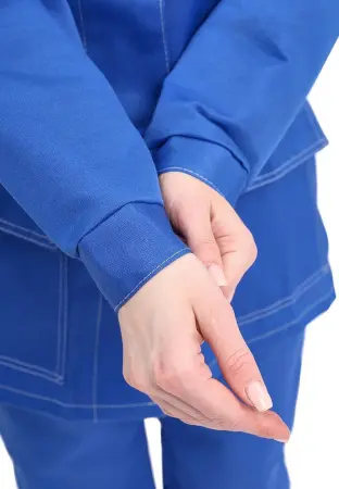 Костюм УДАРНИК женский с БР (василек/св.серый)