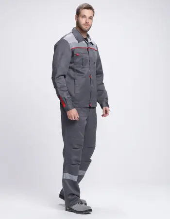Костюм ФАВОРИТ-2 СОП IMP усиленный с ПК (т.серый/серый/красный)