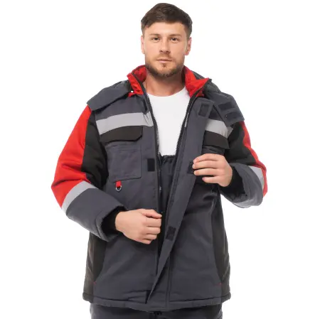 Костюм ФОРМУЛА зимний с СОП (т.серый/красный)