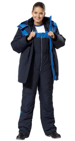 Костюм ЛАВИНА Таслан женский зимний с ПК (т.синий/васильковый)