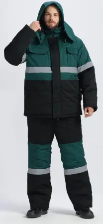 Костюм НОРДХАРД-2 СОП У. зимний с ПК (черный/т.зеленый)