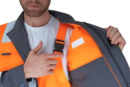 Костюм РЕФЛЕКТ-2 сигнальный с ПК (оранжевый/серый)