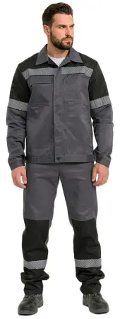Костюм RONTA KS812 с ПК (т.серый/черный)