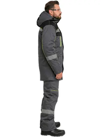 Костюм RONTA KS580 зимний с ПК (т.серый/черный/лайм)