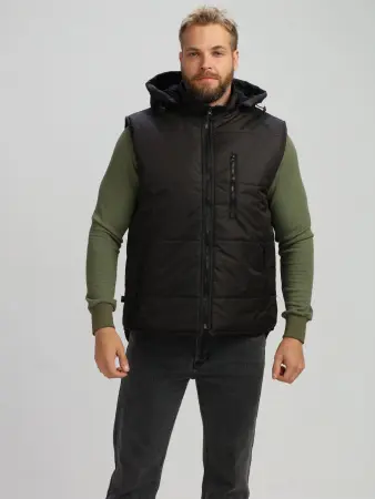 Жилет РЕЗКО зимний с капюшоном (черный)