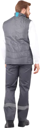 Жилет ГАЛАКТИКА зимний (серый/бирюза)