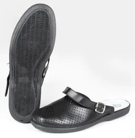 Сабо мужские нат. кожа Павел ПВХ ALMI черный