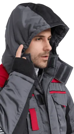 Куртка RONTA KR585 зимняя с СОП (т.серый/красный/черный)
