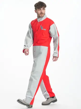 Комбинезон пескоструйщика VECTOR (серый/красный) Комбинезон пескоструйщика VECTOR (серый/красный)