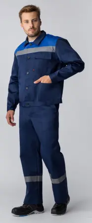 Костюм Т-2 СОП с ПК (т.синий/васильковый)