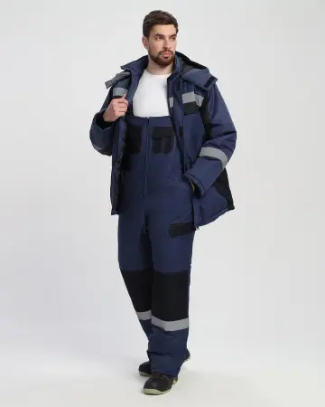 Костюм ВЕКТРОН-2 СОП зимний с ПК (т.синий/черный)
