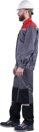 Костюм КМ-10 ЛЮКС летний с БР (серый/красный)