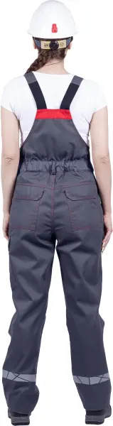 Полукомбинезон ХАЙ-ТЕК SAFETY женский (серый/красный)