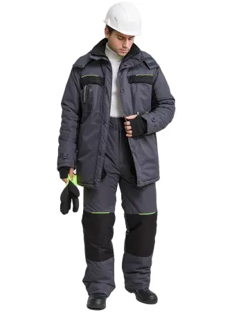 Костюм RONTA KS930 MEMBRANE зимний с БР (т.серый/черный/лаймовый)