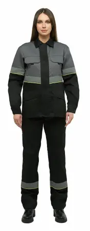 Костюм ЮЖНАЯ ШИРОТА женский с БР (черный/серый)