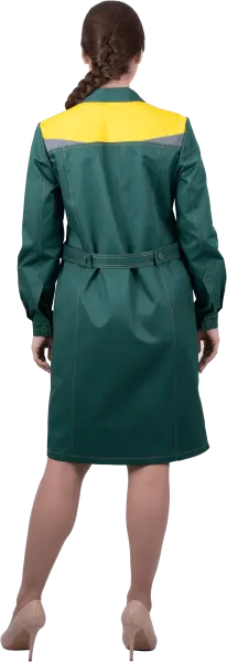 Халат КМ-10 ЛЮКС женский (зеленый/желтый)