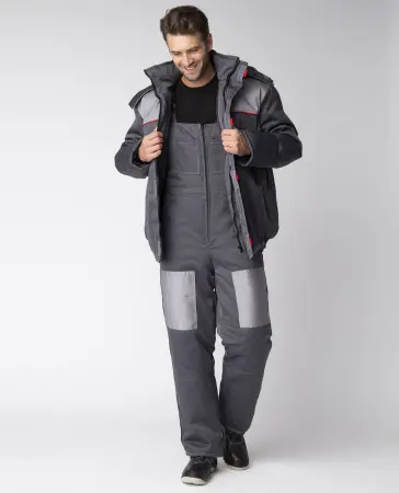 Костюм ФАВОРИТ-2 зимний с ПК (т.серый/св.серый)