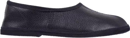 Тапочки нат.кожа закрытые микропора (черный)