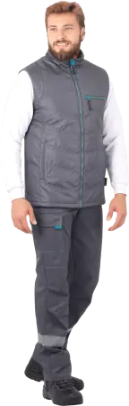 Жилет ГАЛАКТИКА зимний (серый/бирюза)