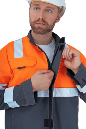 Костюм РЕФЛЕКТ-2 сигнальный с ПК (оранжевый/серый)