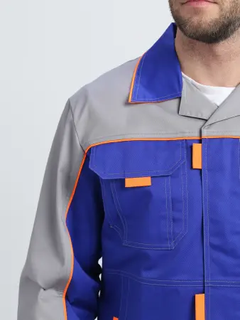 Костюм ДРАГА-2 с ПК (васильковый/св.серый/оранжевый)