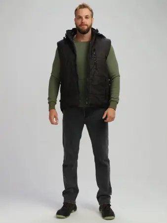 Жилет РЕЗКО зимний с капюшоном (черный)