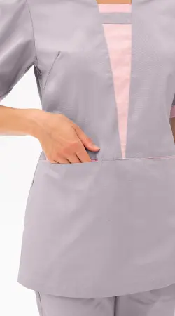 Костюм САНДРА женский с БР (серый/розовый) женские медицинские