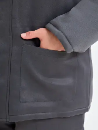 Костюм ТРУЖЕНИК-УЛЬТРА-2 СОП зимний с ПК (т.серый/красный)