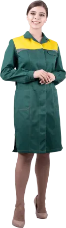Халат КМ-10 ЛЮКС женский (зеленый/желтый)