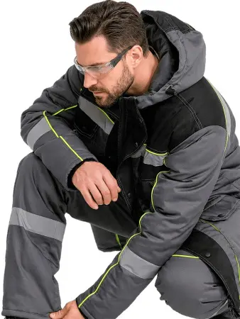 Костюм RONTA KS580 зимний с ПК (т.серый/черный/лайм)