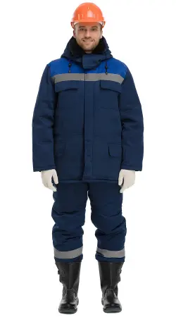 Куртка RONTA KR951 зимняя (т.синий/васильковый)