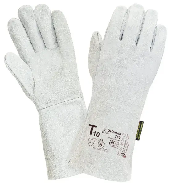 Краги спилковые пятипалые (серые)